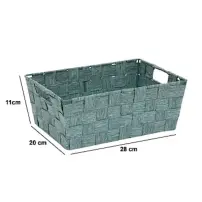 5Five Lise Cestino Verde 28x20x11 cm Poliestere e Metallo