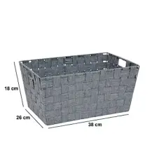 Cesto Portaoggetti Lise 5FIVE grigio 38x26x18 cm