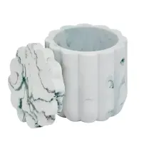 5Five Marby Contenitore Bagno in Poliresina Bianca 9x9 cm