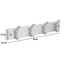 Patere 5FIVE a 4 teste in legno e metallo – colore argento