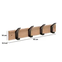 Patere 5FIVE 4 teste legno e metallo marrone – Design compatto