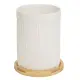 5Five Simply Smart Porta Utensili in Ceramica e Bamboo 13x17 cm