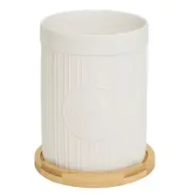 5Five Simply Smart Porta Utensili in Ceramica e Bamboo 13x17 cm
