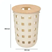 5Five Portabiancheria Harmony 206717 60 Litri in Bamboo