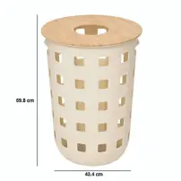 5Five Portabiancheria Harmony 206717 60 Litri in Bamboo