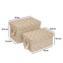 5five Simply Smart Set 2 Contenitori Lise Beige in Poliestere