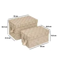 5five Simply Smart Set 2 Contenitori Lise Beige in Poliestere