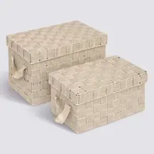 5five Simply Smart Set 2 Contenitori Lise Beige in Poliestere