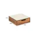 5FIVE Porta Capsule in Acacia e Vetro Beige 30x30x9,7 cm
