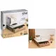 5FIVE Porta Capsule in Acacia e Vetro Beige 30x30x9,7 cm
