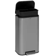 Pattumiera a Pedale 30L Acciaio Inox Argento 5FIVE
