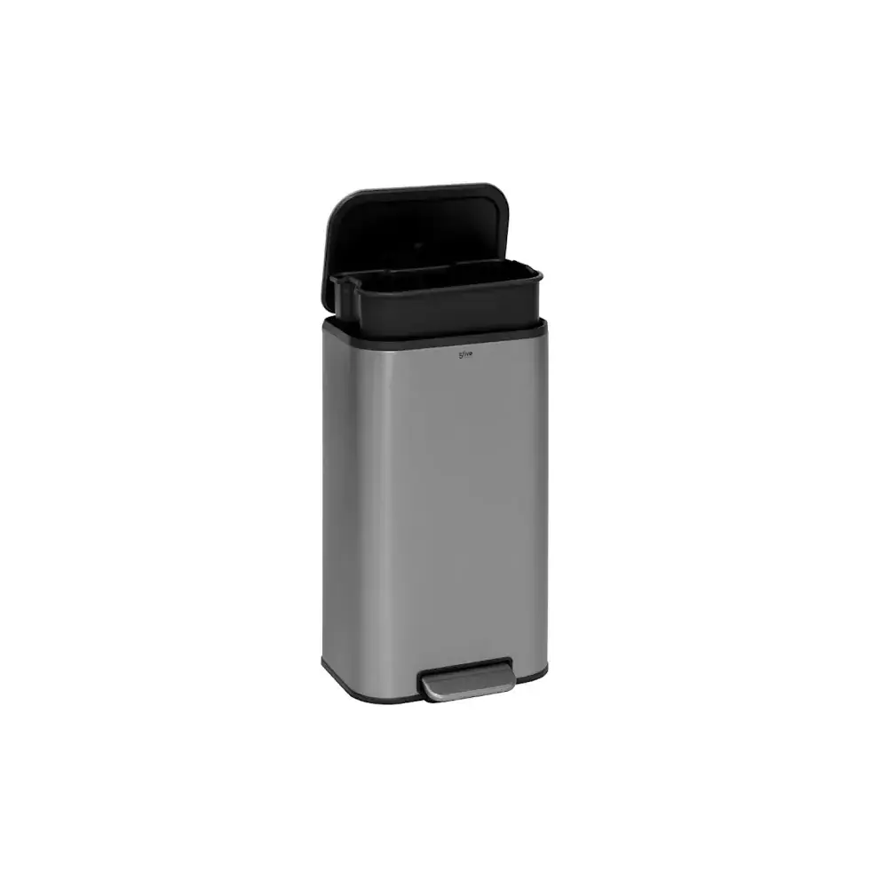 Pattumiera a Pedale 30L Acciaio Inox Argento 5FIVE
