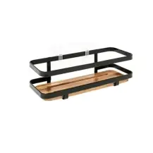 5FIVE Mensola Bagno Metallo e Legno 25,5x10x8 cm
