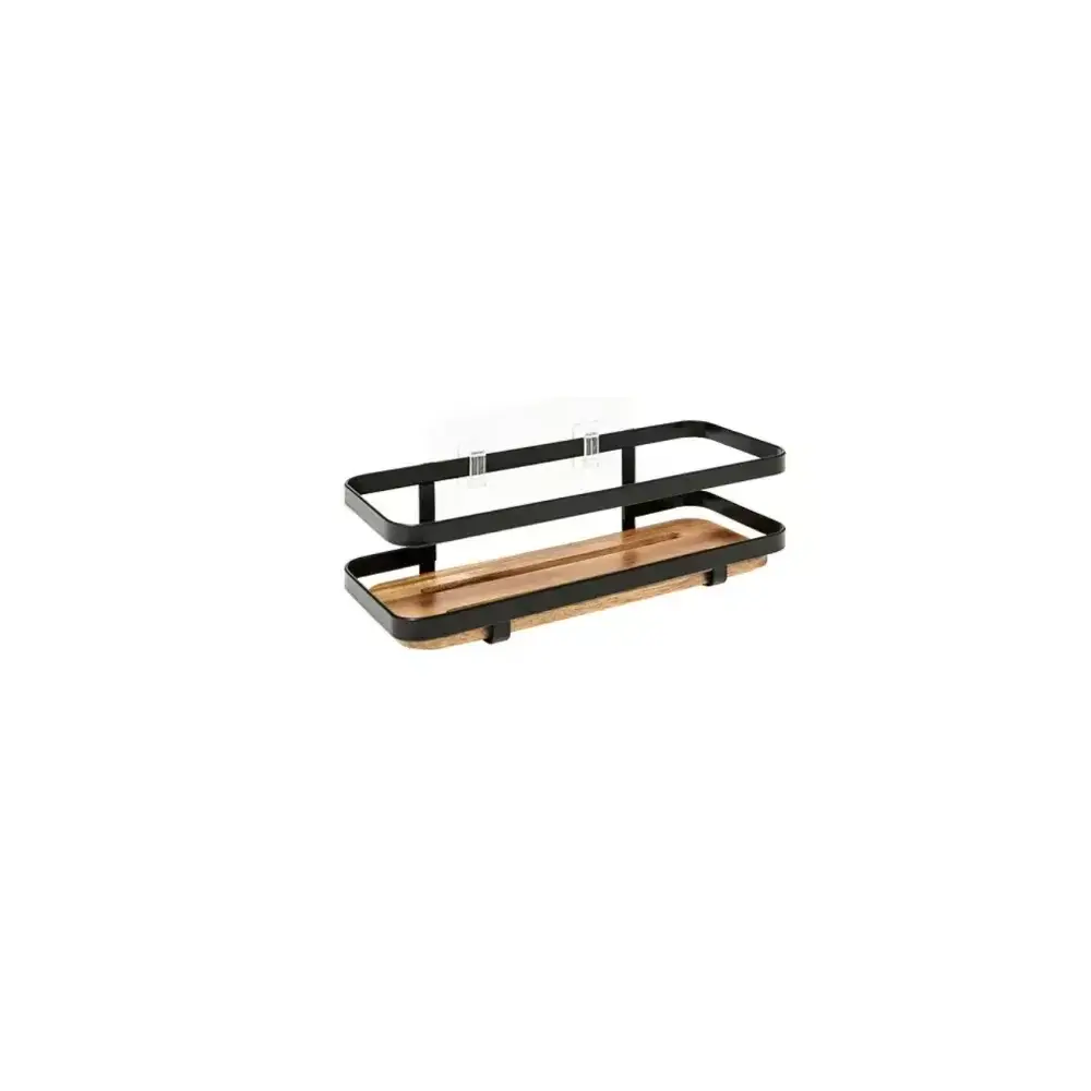 5FIVE Mensola Bagno Metallo e Legno 25,5x10x8 cm