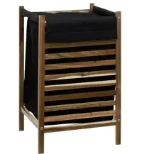 5FIVE Portabiancheria 174850 50 L Nero Base Legno