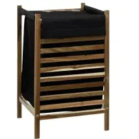 5FIVE Portabiancheria 174850 50 L Nero Base Legno
