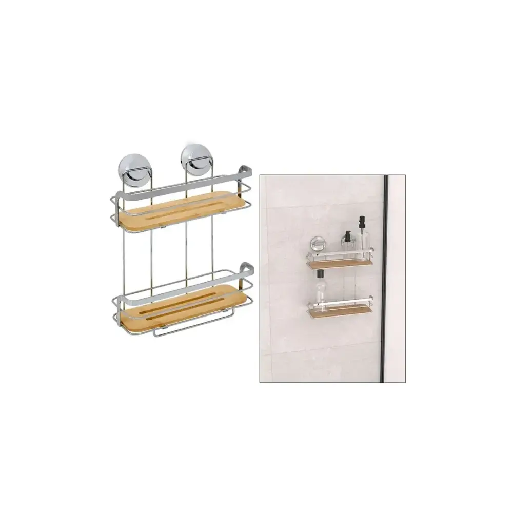 5FIVE Venterra Mensola Bagno Doppia 25x13x35 cm Bamboo