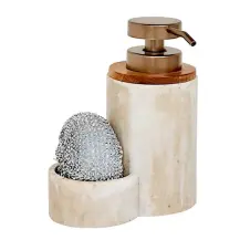 5FIVE Dispenser sapone in resina beige con spugna