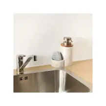 5FIVE Dispenser sapone in resina beige con spugna