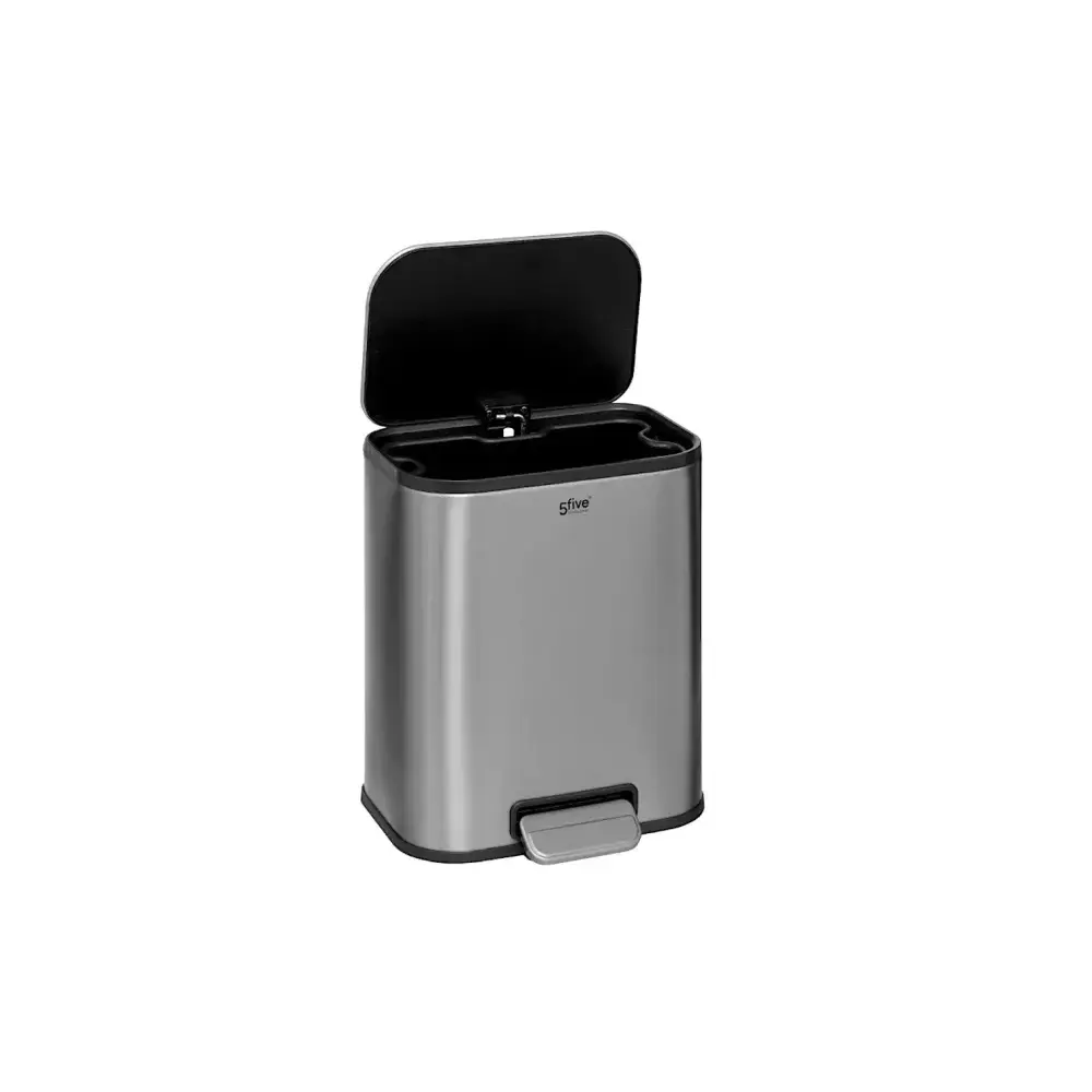 5FIVE Pattumiera a Pedale 5 L Inox Grigio