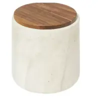 5FIVE Porta dischetti cotone effetto marmo Ø10xH11 cm