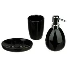 5Five Set 3 Accessori Bagno Sun Nero