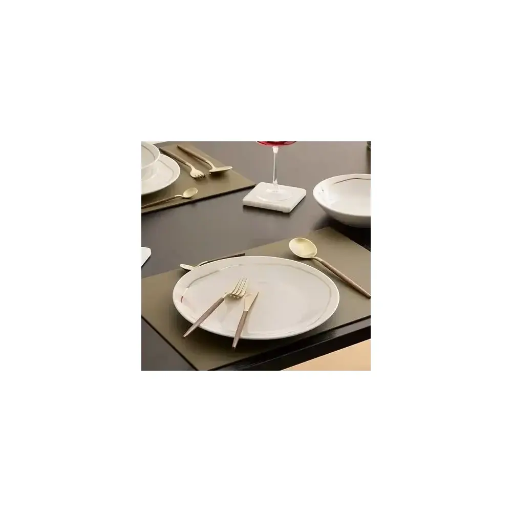 Ida Servizio Posate 24 Pezzi Oro Manico in Legno