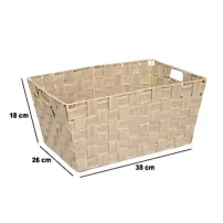 5Five Lise Cesto Beige 38x26x18 cm Poliestere/Metallo