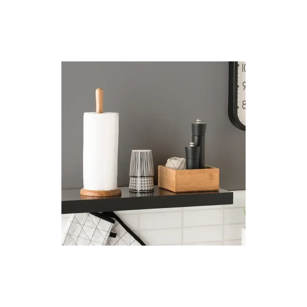 5FIVE Portarotolo Carta Cucina in Bambù H 32 cm