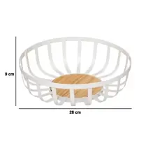 5FIVE Portafrutta Balm Bianco 28x9 cm in metallo