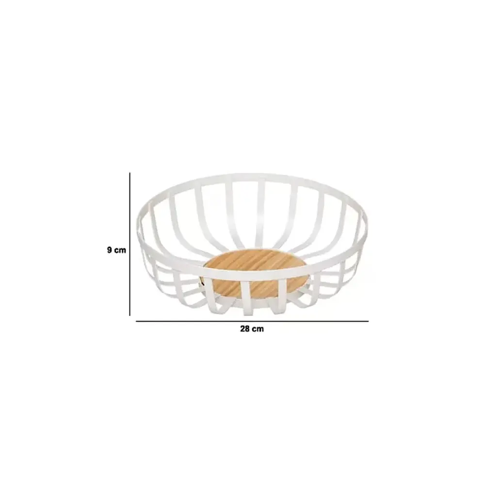 5FIVE Portafrutta Balm Bianco 28x9 cm in metallo