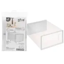 5Five Scatola Portascarpe Plastica Trasparente 35x25x18 cm