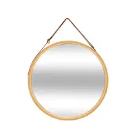 5FIVE Specchio da parete in bamboo Ø38 cm – design rotondo