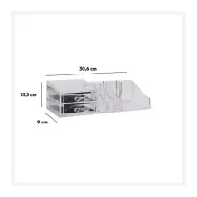 Portaoggetti Acrilico 31x9x15 cm Trasparente 2 Cassetti 5FIVE