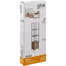 5FIVE Scaffale Aliaj 35x35x176 cm Effetto Rovere Naturale