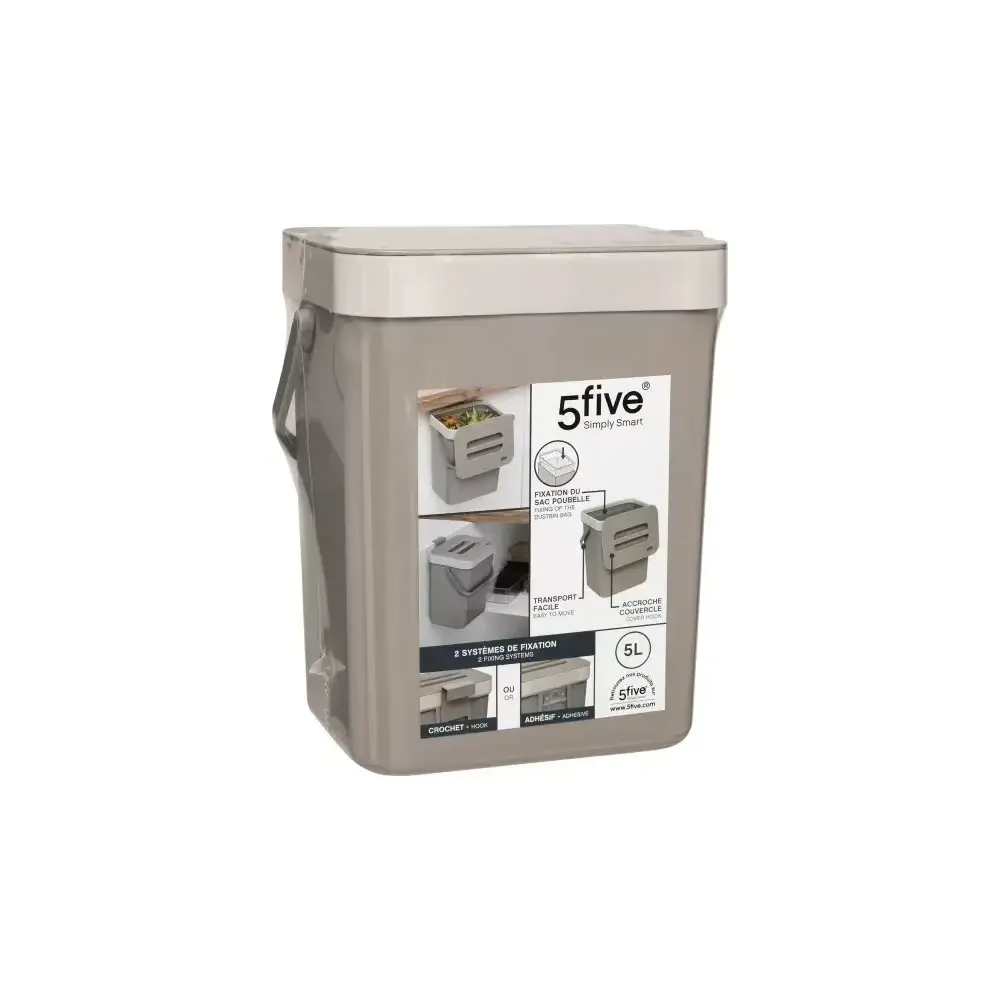 Bidone compost 5L in plastica color talpa - 5FIVE