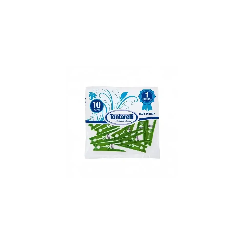 Tontarelli Mollette per Bucato 10 pezzi in plastica resistente