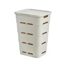 TONTARELLI Portabiancheria Maya 45L plastica resistente beige