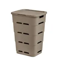 TONTARELLI Portabiancheria Maya 45L in plastica tortora