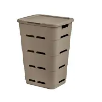 TONTARELLI Portabiancheria Maya 45L in plastica tortora