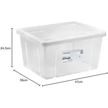 Tontarelli Scatola Impilabile 29L Trasparente – 47x36x24,5 cm