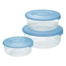 Tontarelli Family Food Set 3 Contenitori Tondi in Plastica Resistente