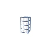 Cassettiera Tontarelli Bambù 4 Cassetti Celeste 36x34x80 cm