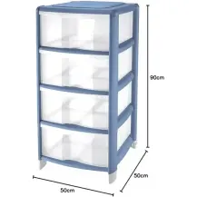 Cassettiera Tontarelli Bamb&ugrave; 4 Cassetti Celeste 36x34x80 cm