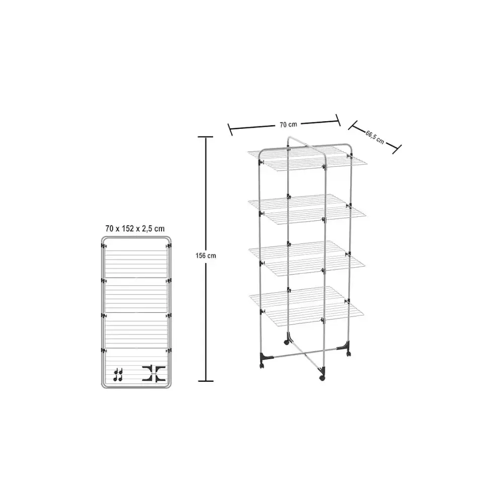 Stendibiancheria Torre Colombo ST194/4 Silver 4 Piani 40m
