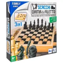 Set Giochi Da Tavolo In Legno 3 in 1 Globo - Legno