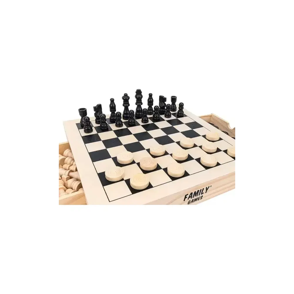 Set Giochi Da Tavolo In Legno 3 in 1 Globo - Legno