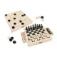Set Giochi Da Tavolo In Legno 3 in 1 Globo - Legno