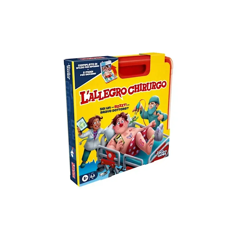 Hasbro L'Allegro Chirurgo G0951 – gioco da tavolo portatile 12 pezzi