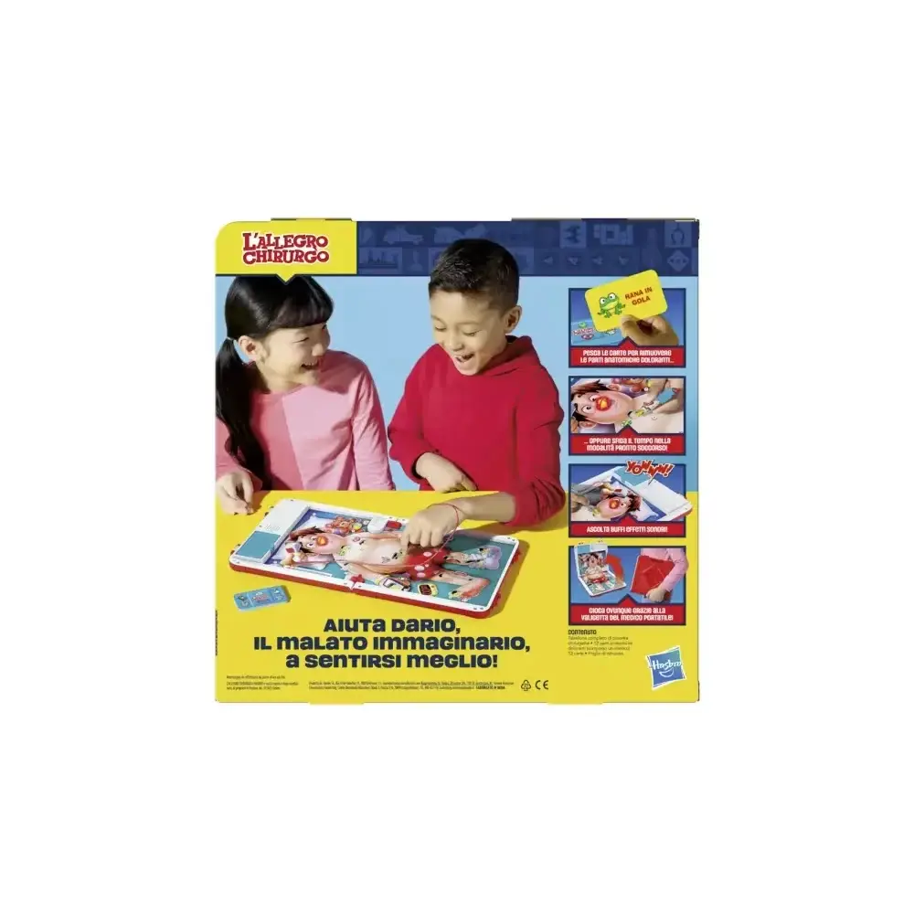 Hasbro L'Allegro Chirurgo G0951 – gioco da tavolo portatile 12 pezzi
